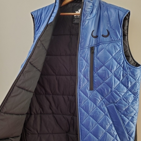 Wuxly (Wully) Quilted Puffer Blue Eagle Vest Size Large - Picture 7 of 12